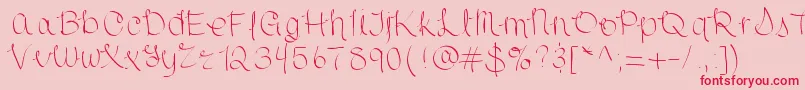 フォントScriptish – ピンクの背景に赤い文字