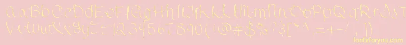 Scriptish Font – Yellow Fonts on Pink Background