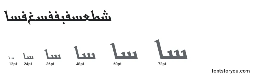 BasrattItalic Font Sizes