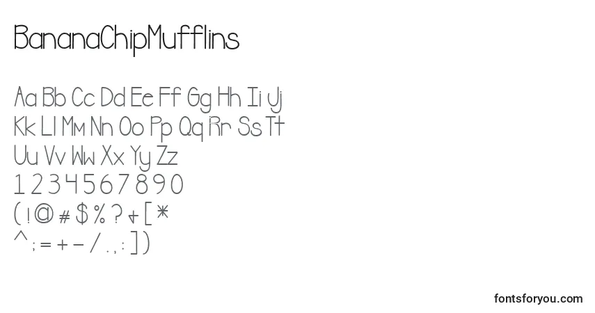 Czcionka BananaChipMufflins – alfabet, cyfry, specjalne znaki