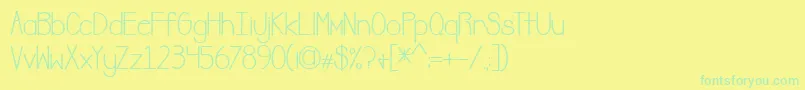 フォントBananaChipMufflins – 黄色い背景に緑の文字