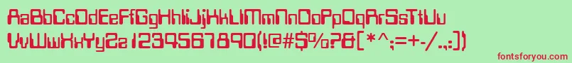 フォントComputerRegular – 赤い文字の緑の背景