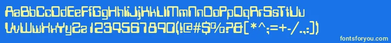 ComputerRegular Font – Yellow Fonts on Blue Background