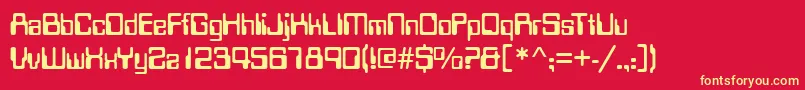 フォントComputerRegular – 黄色の文字、赤い背景