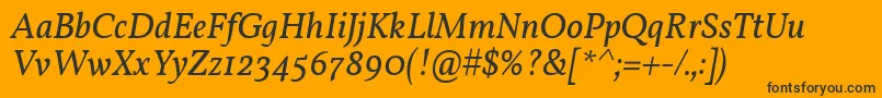 VollkornItalic Font – Black Fonts on Orange Background