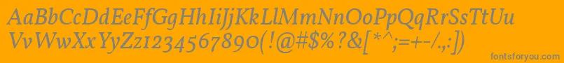 フォントVollkornItalic – オレンジの背景に灰色の文字
