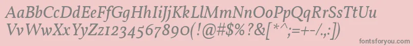 フォントVollkornItalic – ピンクの背景に灰色の文字