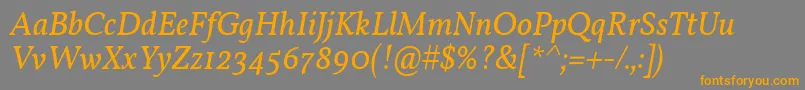 VollkornItalic Font – Orange Fonts on Gray Background