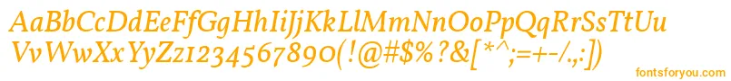Шрифт VollkornItalic – оранжевые шрифты на белом фоне