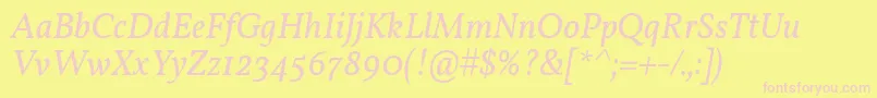 VollkornItalic Font – Pink Fonts on Yellow Background