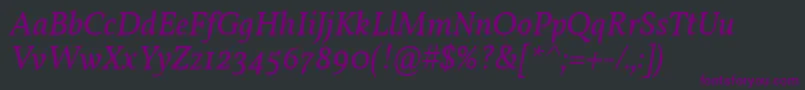 Шрифт VollkornItalic – фиолетовые шрифты на чёрном фоне