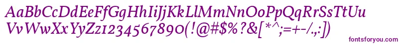 Шрифт VollkornItalic – фиолетовые шрифты