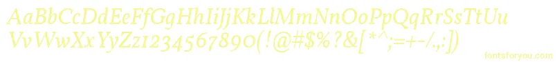 フォントVollkornItalic – 白い背景に黄色の文字