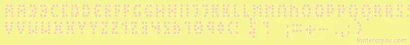 PeexExtralight-fontti – vaaleanpunaiset fontit keltaisella taustalla