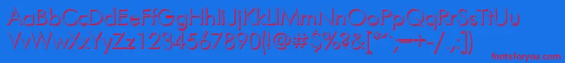 FuturisvolumecttRegular Font – Red Fonts on Blue Background
