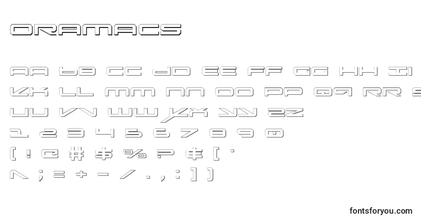 Schriftart Oramacs – Alphabet, Zahlen, spezielle Symbole