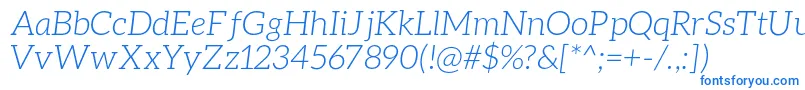 Czcionka AleoLightitalic – niebieskie czcionki