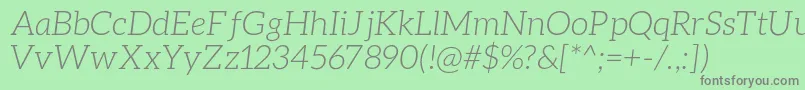 AleoLightitalic Font – Gray Fonts on Green Background