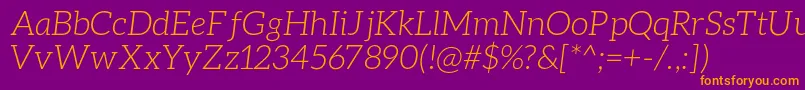 fuente AleoLightitalic – Fuentes Naranjas Sobre Fondo Morado