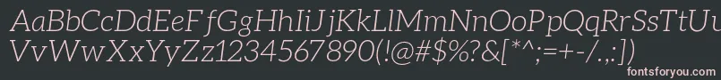 AleoLightitalic Font – Pink Fonts on Black Background