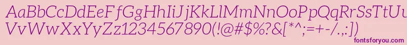 AleoLightitalic Font – Purple Fonts on Pink Background