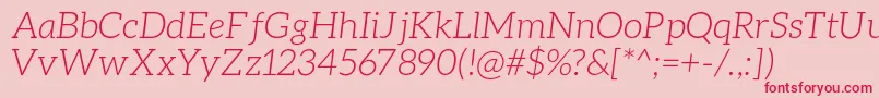 fuente AleoLightitalic – Fuentes Rojas Sobre Fondo Rosa