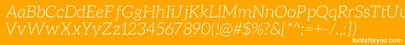 AleoLightitalic Font – White Fonts on Orange Background