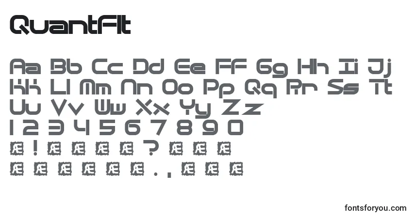 Schriftart Quantflt – Alphabet, Zahlen, spezielle Symbole