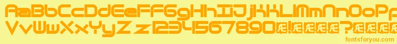 Quantflt Font – Orange Fonts on Yellow Background