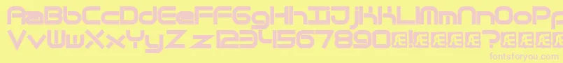 Quantflt Font – Pink Fonts on Yellow Background