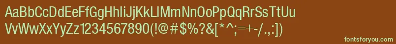 Шрифт SansCondensed – зелёные шрифты на коричневом фоне
