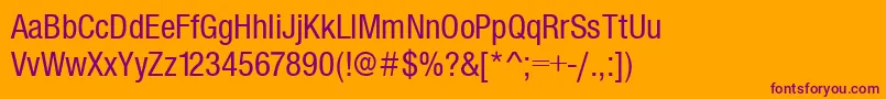 SansCondensed Font – Purple Fonts on Orange Background