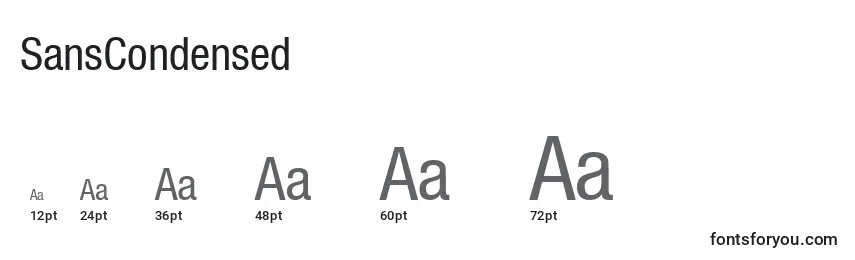 SansCondensed Font Sizes