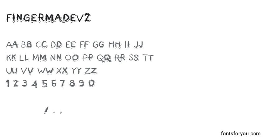 A fonte FingermadeV2 – alfabeto, números, caracteres especiais