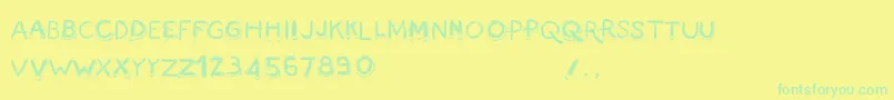 FingermadeV2 Font – Green Fonts on Yellow Background