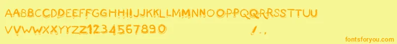 FingermadeV2 Font – Orange Fonts on Yellow Background
