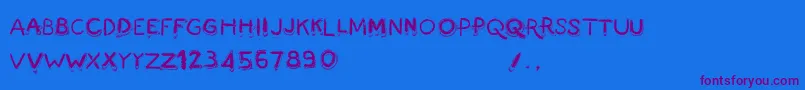 FingermadeV2 Font – Purple Fonts on Blue Background