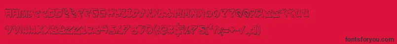 Yamamotoc3D Font – Black Fonts on Red Background