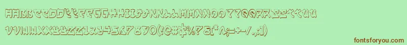 Yamamotoc3D Font – Brown Fonts on Green Background