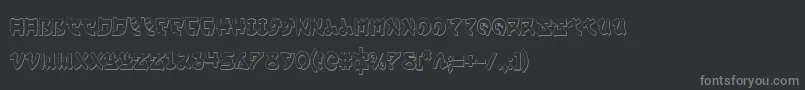 Yamamotoc3D-fontti – harmaat kirjasimet mustalla taustalla
