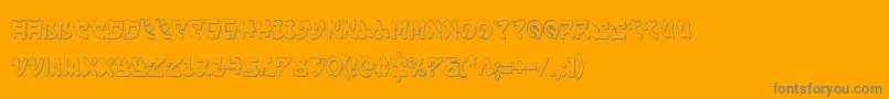 Yamamotoc3D-Schriftart – Graue Schriften auf orangefarbenem Hintergrund