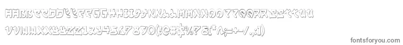 フォントYamamotoc3D – 白い背景に灰色の文字