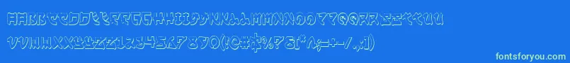 Yamamotoc3D Font – Green Fonts on Blue Background