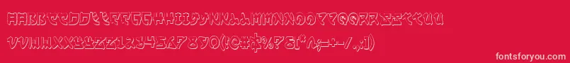 Yamamotoc3D-Schriftart – Rosa Schriften auf rotem Hintergrund