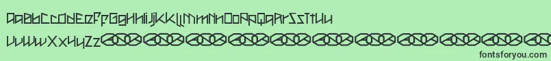 フォントMetah – 緑の背景に黒い文字