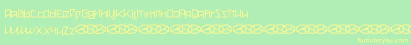 Metah-Schriftart – Gelbe Schriften auf grünem Hintergrund