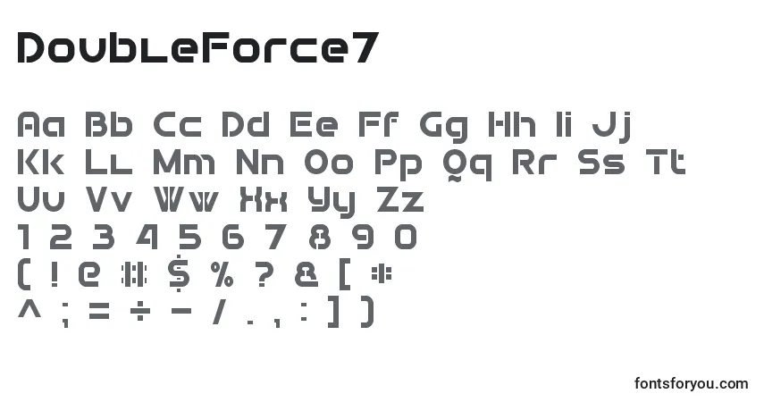 caractères de police doubleforce7, lettres de police doubleforce7, alphabet de police doubleforce7