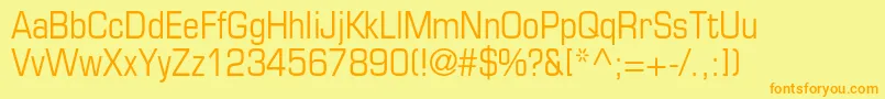 EurostileltstdCn-Schriftart – Orangefarbene Schriften auf gelbem Hintergrund