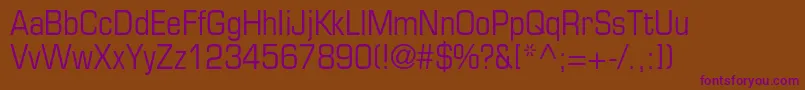 EurostileltstdCn Font – Purple Fonts on Brown Background