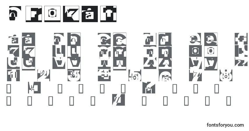 A fonte Brokat – alfabeto, números, caracteres especiais